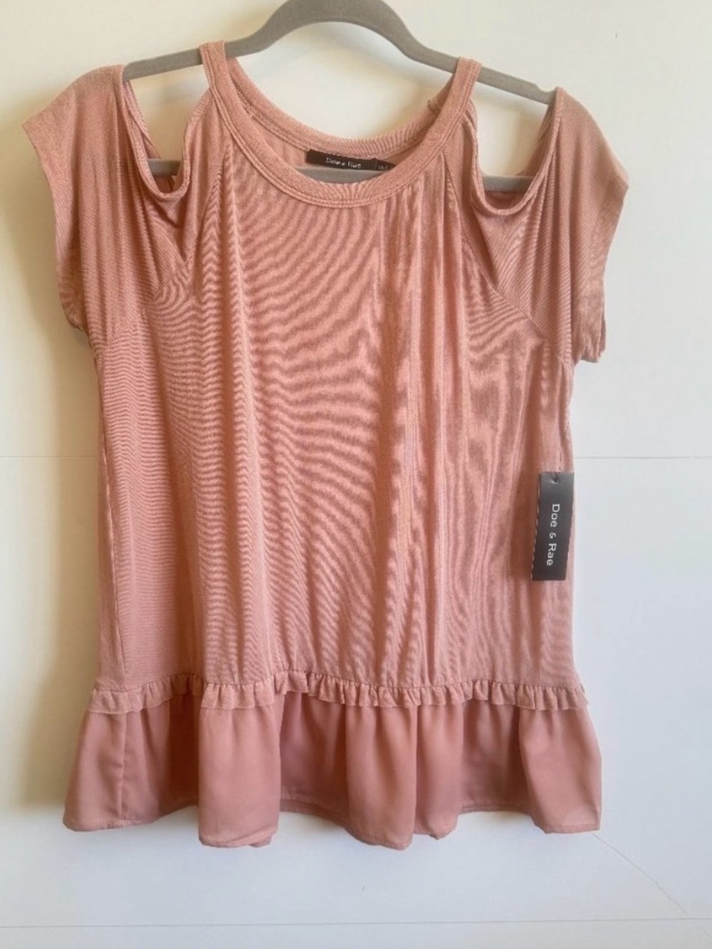 Doe & Rae Girls Mauve Pink Ruffle Tops Duo - Picture 3 of 7